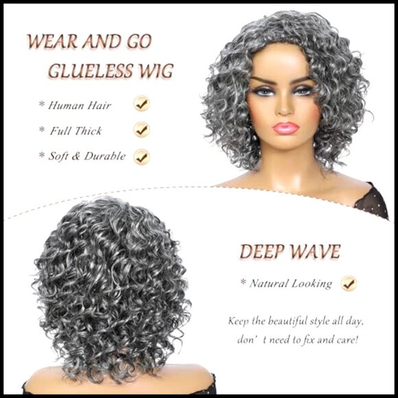 Glueless Human Hair Wig Deep Wave Bob Wear and Go Daily Use main image 4